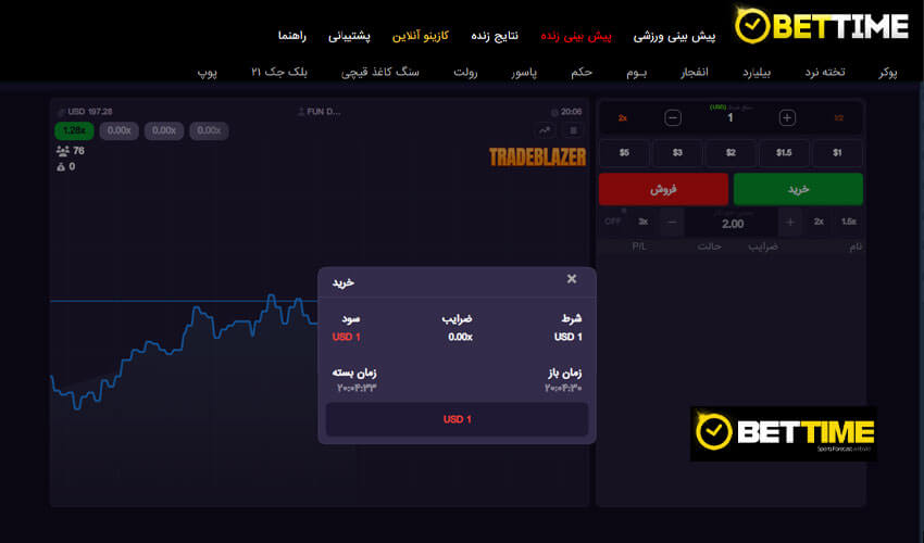 آموزش شرط بندی در بازی ترید بلیزر در بت تایم ۹۰